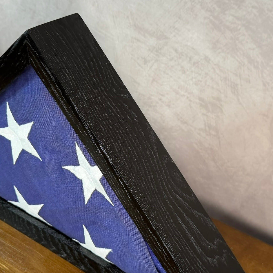 Handcrafted Wooden Flag Display Case
