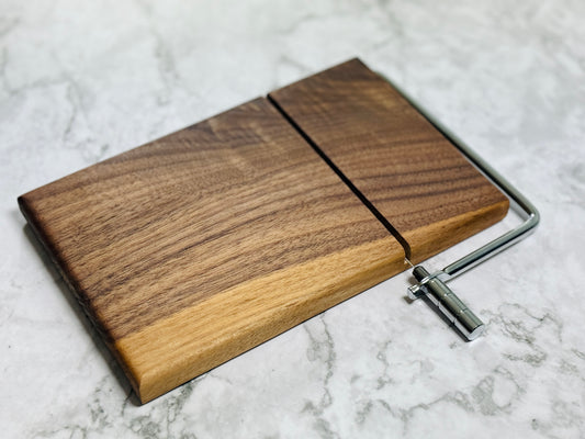 Handmade Wooden Cheese Slicer – Stainless Steel Wire Cutter – Available in Walnut, Persimmon & Cherry