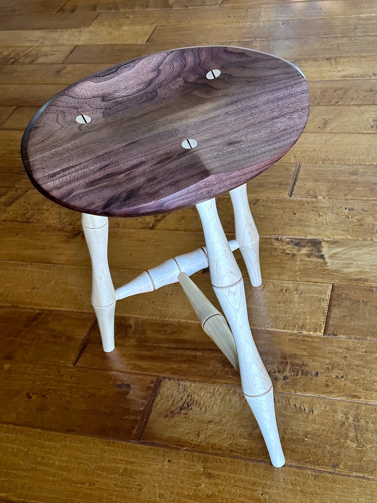 Handcrafted walnut stool