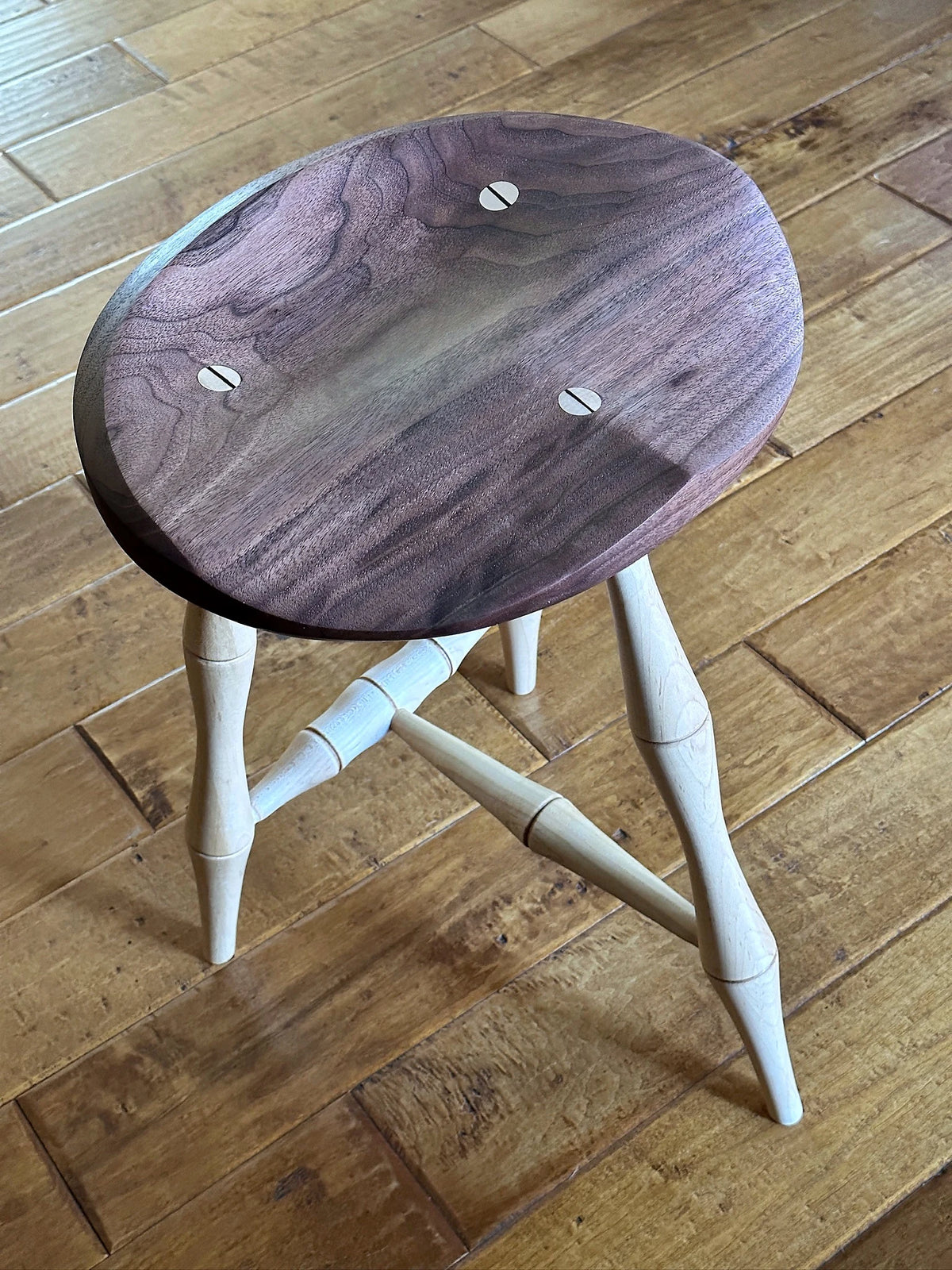 Handcrafted walnut stool