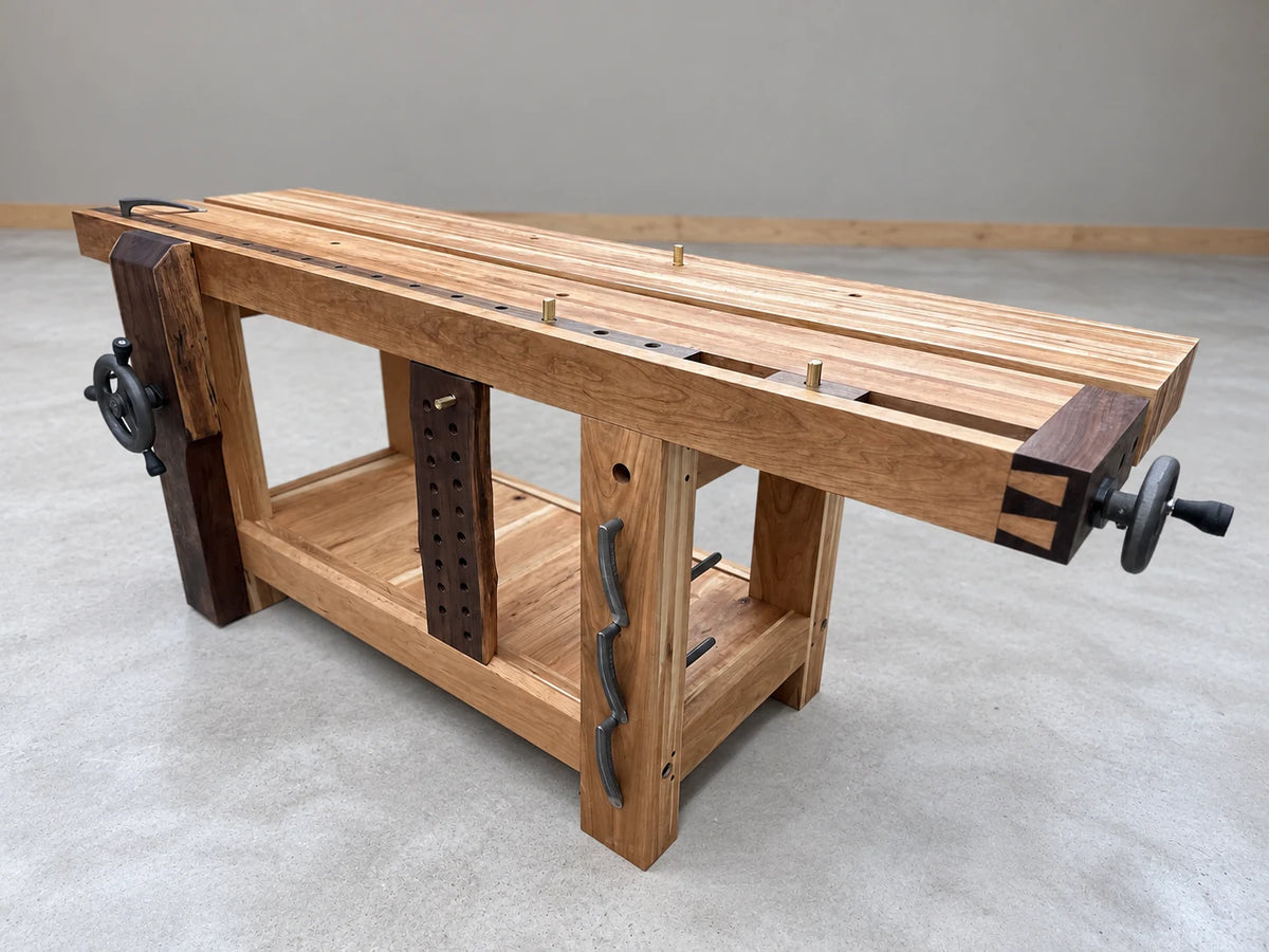Handcrafted woodworking bench