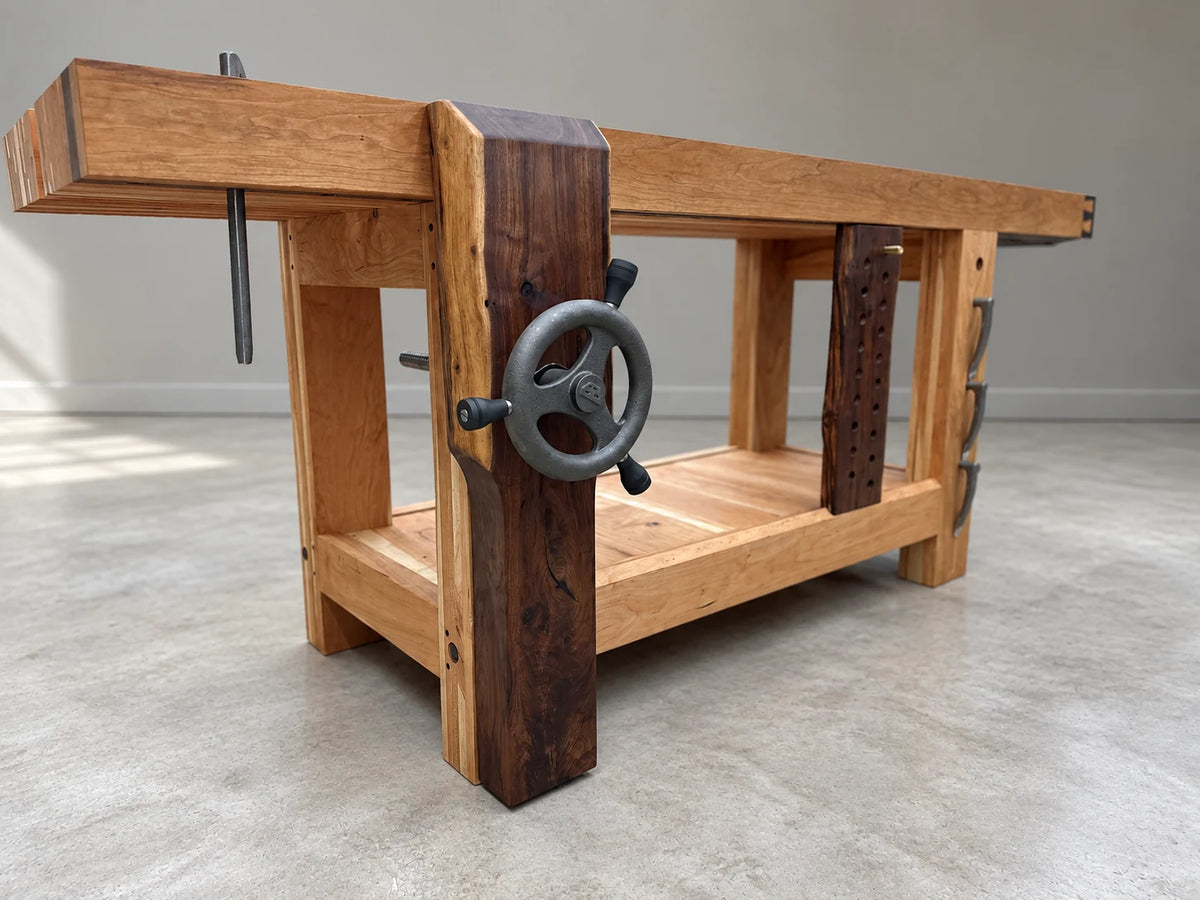 Handcrafted woodworking bench