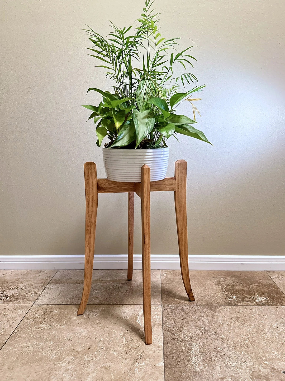 Handcrafted wooden plant stand