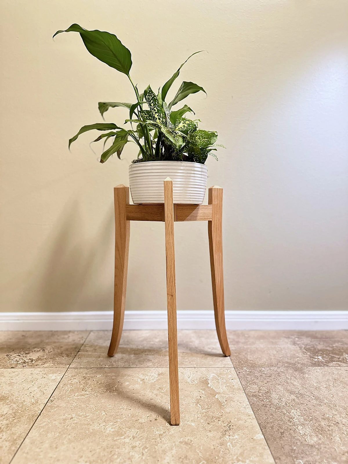 Handcrafted wooden plant stand