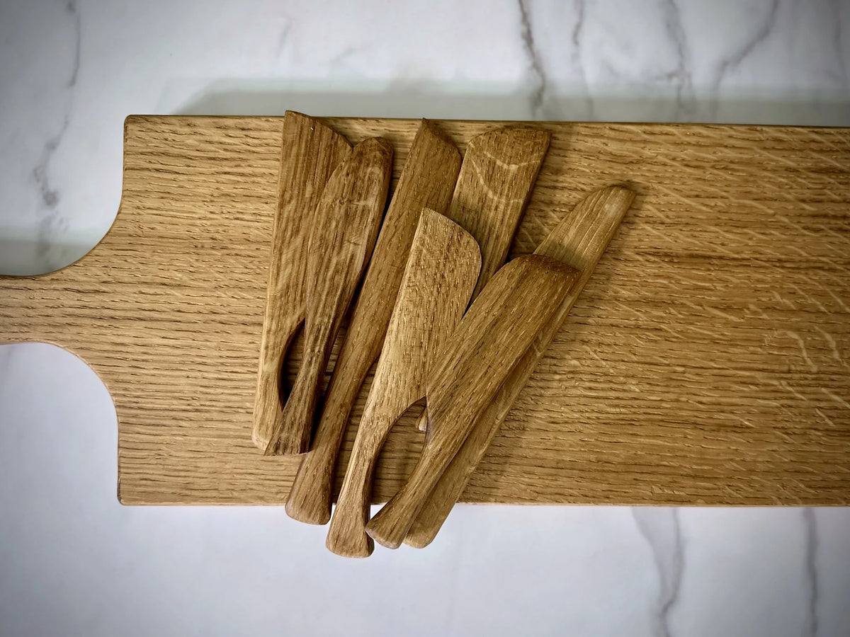 Hand-carved wooden serving utensils