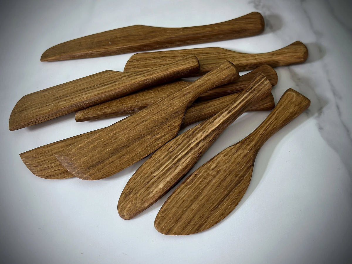 Hand-carved wooden serving utensils