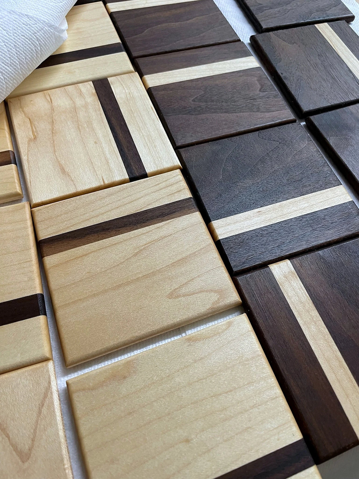 Handcrafted striped wooden cutting board