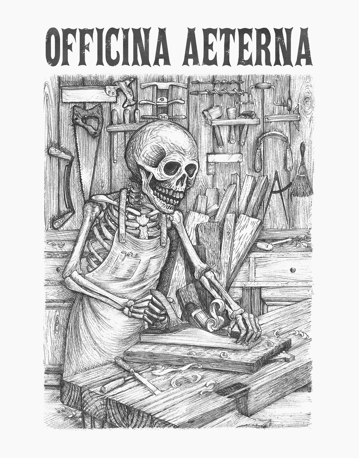 Officina Aeterna woodworking illustration