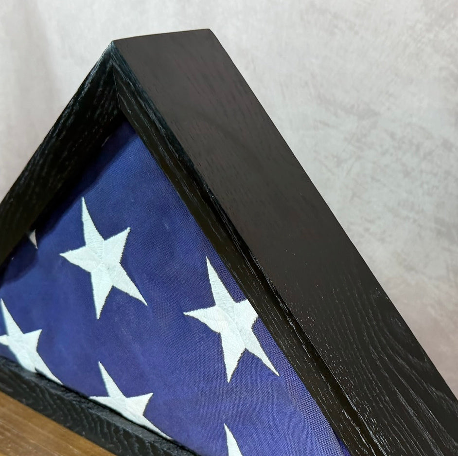 Handcrafted Wooden Flag Display Case