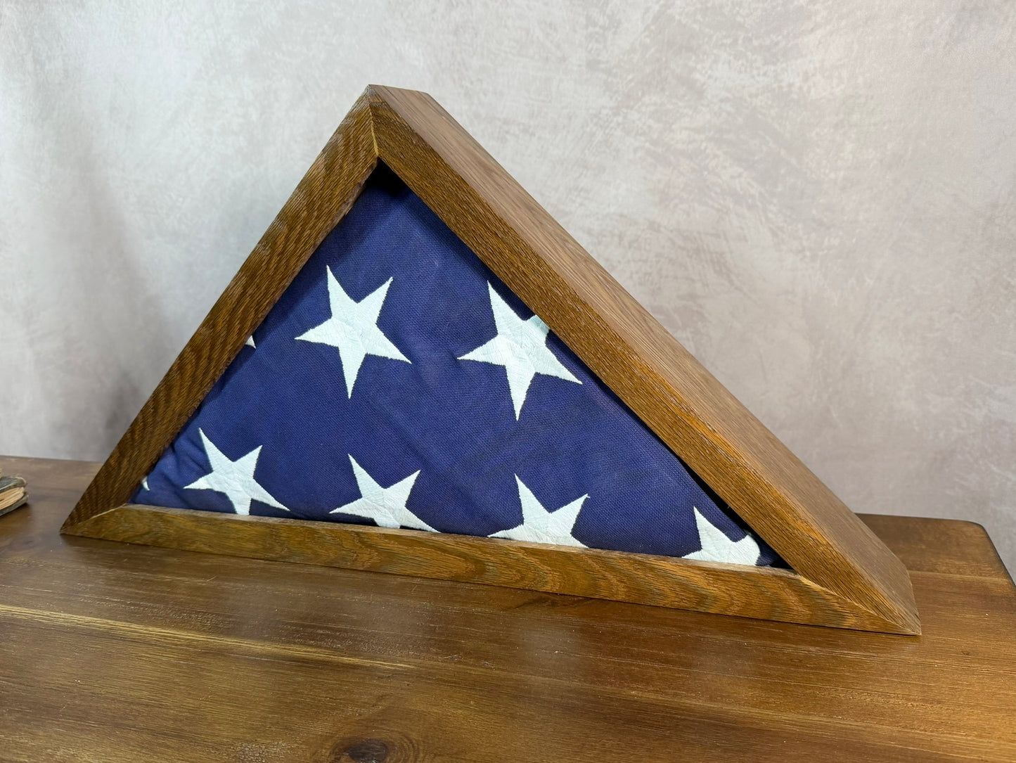 Handcrafted Wooden Flag Display Case