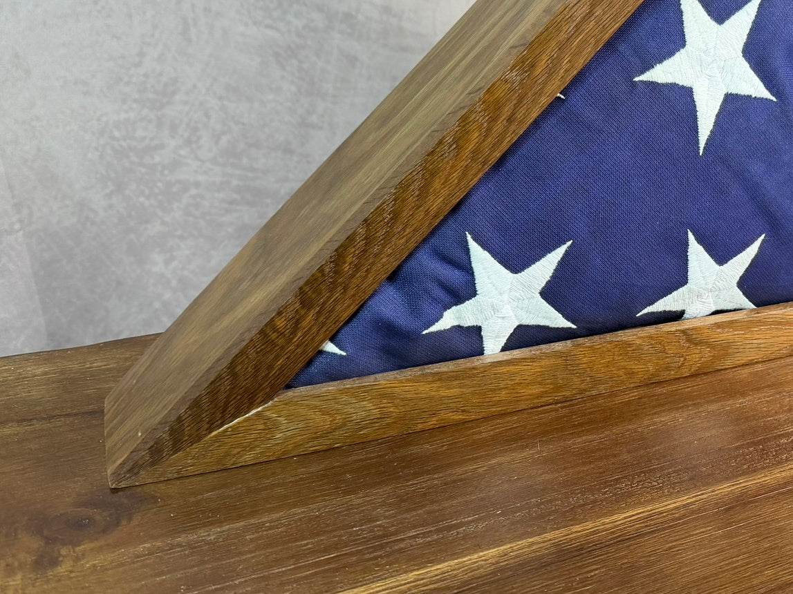 Handcrafted Wooden Flag Display Case