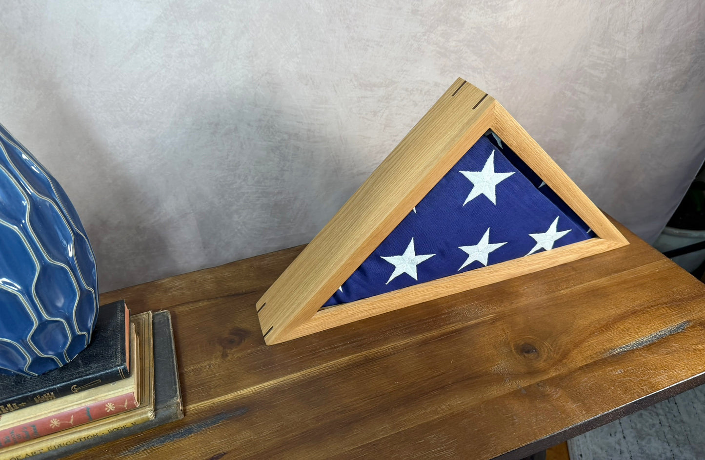 Handcrafted Wooden Flag Display Case