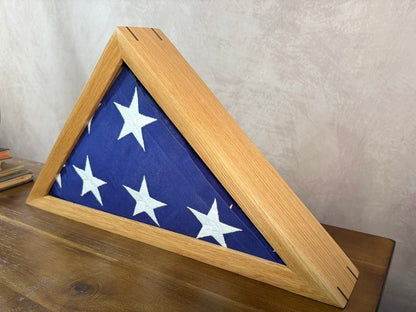 Handcrafted Wooden Flag Display Case