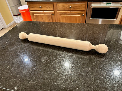 Alternate view of the handmade hardwood rolling pin