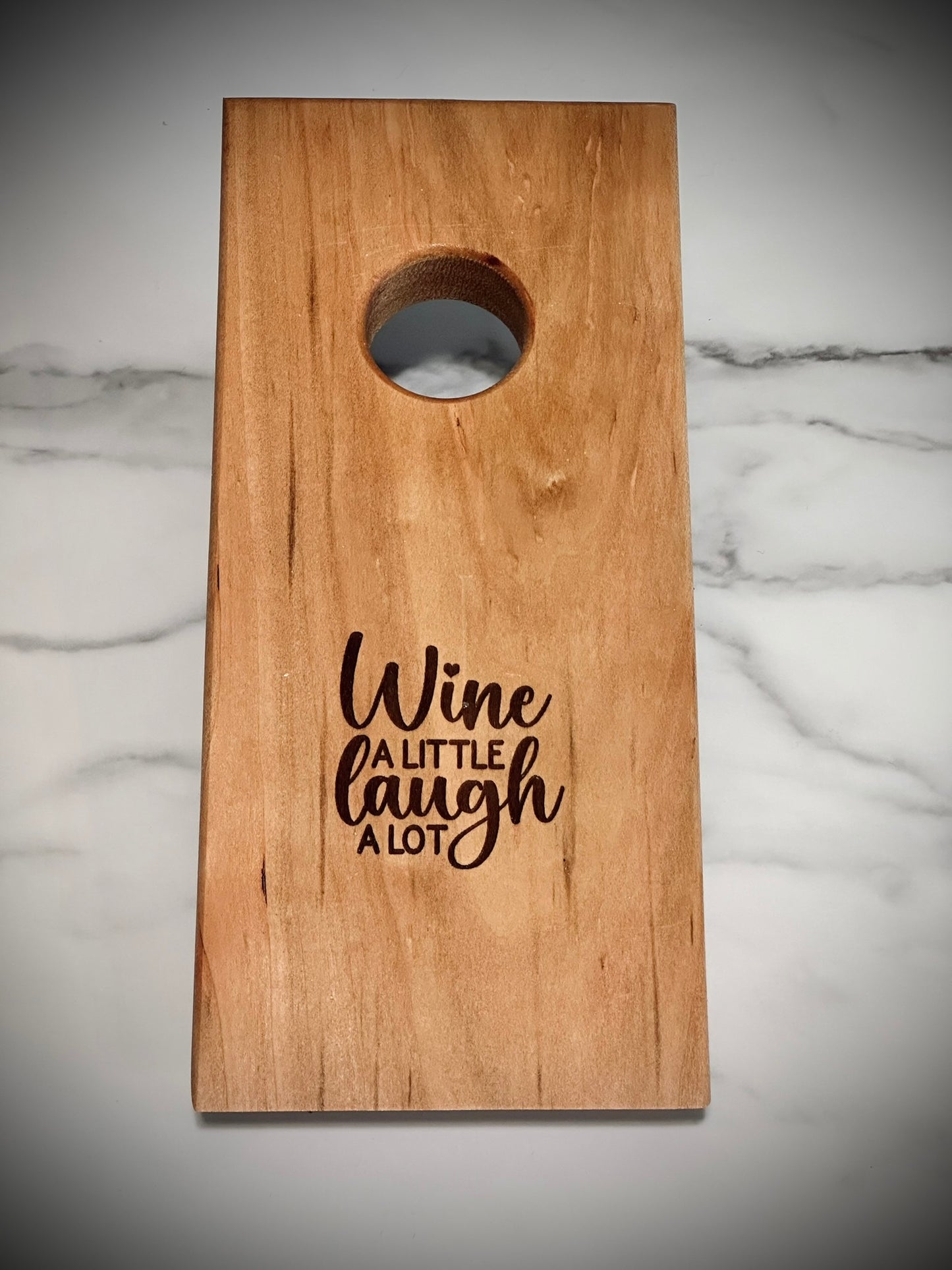 Customized Floating Wine Bottle Holder Display Handcrafted in Wood