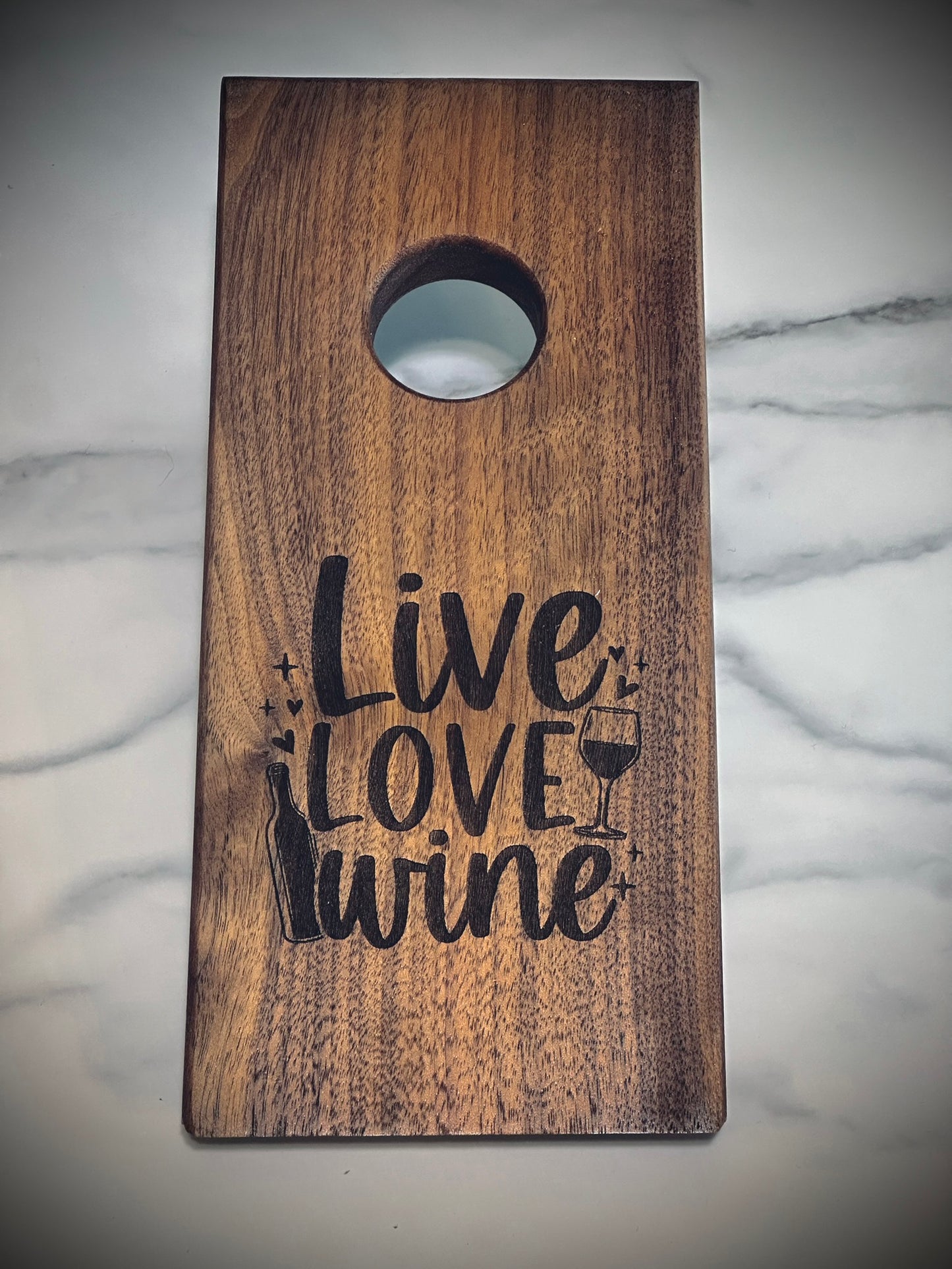 Customized Floating Wine Bottle Holder Display Handcrafted in Wood