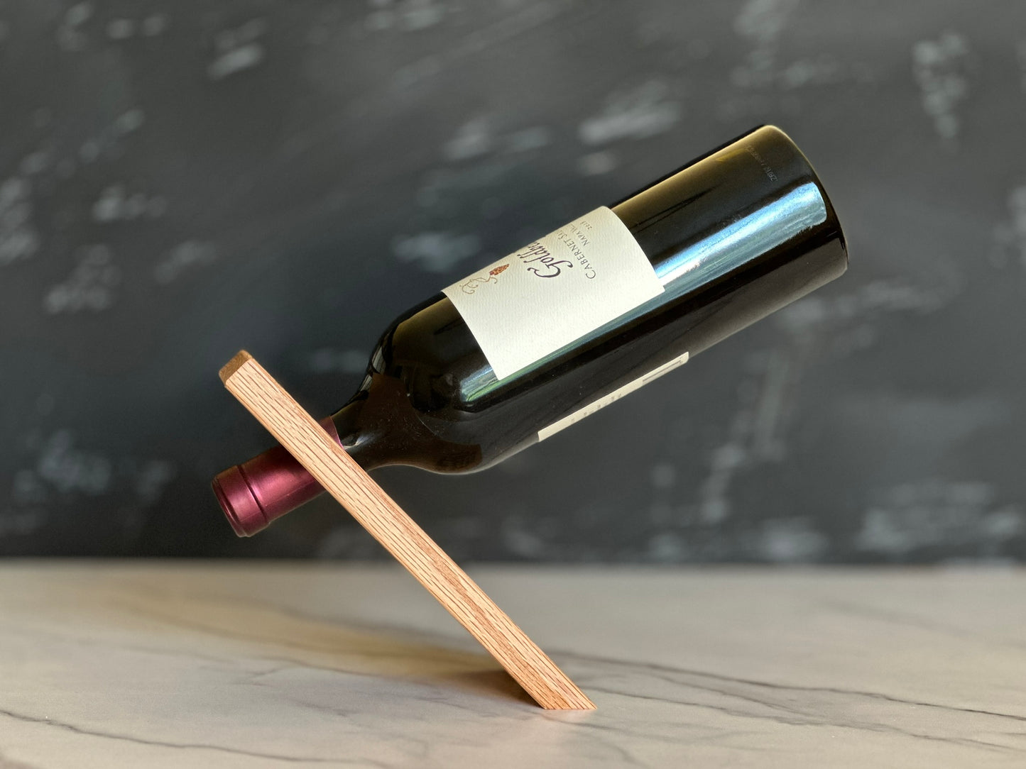 Customized Floating Wine Bottle Holder Display Handcrafted in Wood