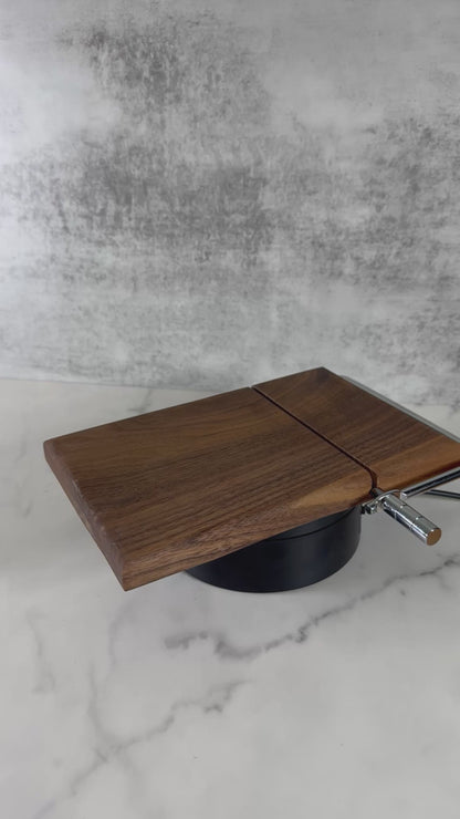Video showing the handmade hardwood cheese slicer