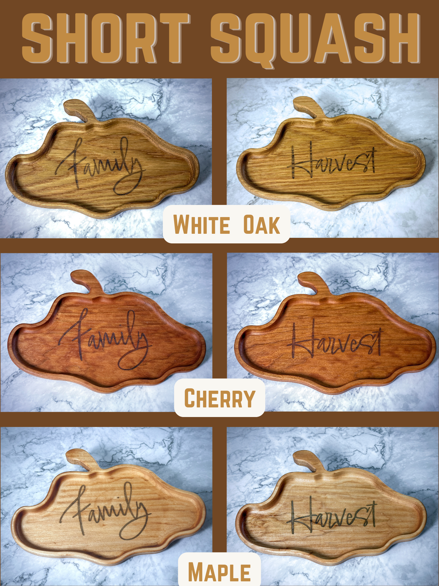 Thanksgiving Serving Dish Charcuterie | Engraved Long Squash Tray | Squash and Pumpkin Serving Platter